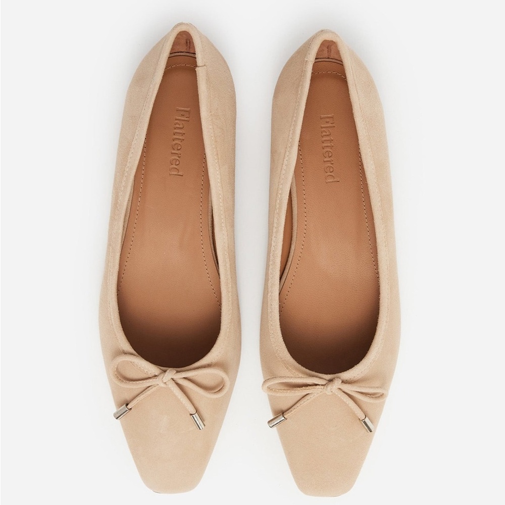 Flattered Monica Suede Ballet Flats in Sand